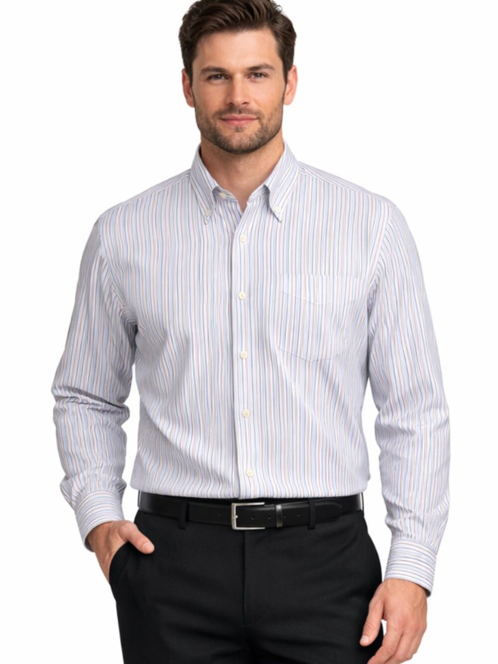J.Crew Men's XL Multi-Color Striped Button Down Shirt Preppy Classic Style Shirt